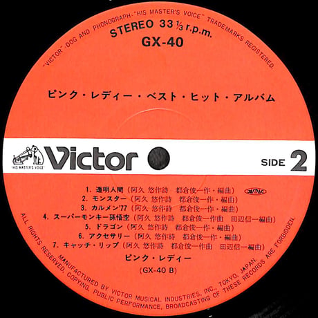 ピンク・レディー / ピンク・レディー ベスト・ヒット・アルバム [※国内盤,品番:GX-40］(LPレコード)