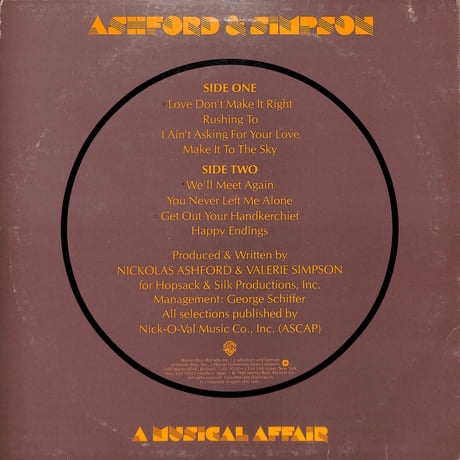 アシュフォード&シンプソン / A Musical Affair [※国内盤,品番:P-10899W］(LPレコード)