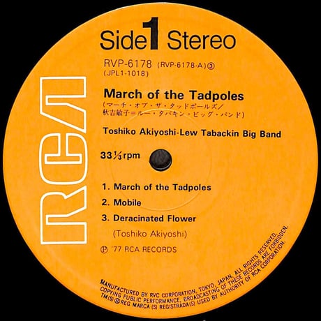 秋吉敏子,ルー・タバキンビッグバンド / March Of The Tadpoles [※国内盤,品番:RVP-6178］(LPレコード)
