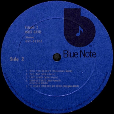 マイルス・デイビス / Volume 2  [※輸入盤,生産国:US,品番:BST 81502］(LPレコード)