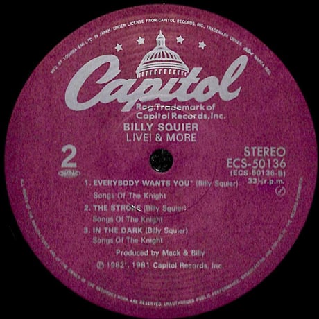 ビリー・スクワイア / ライヴ!&モア ［※国内盤,品番:ECS-50136］(LPレコード)