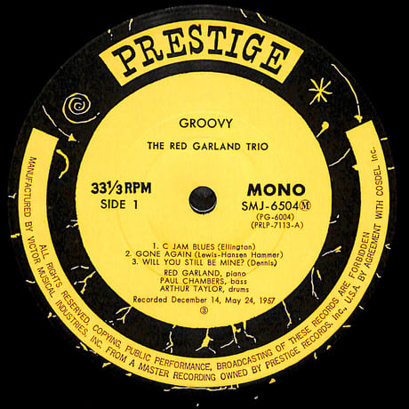 レッド・ガーランド / グルーヴィー [※国内盤,品番:SMJ-6504］(LPレコード)