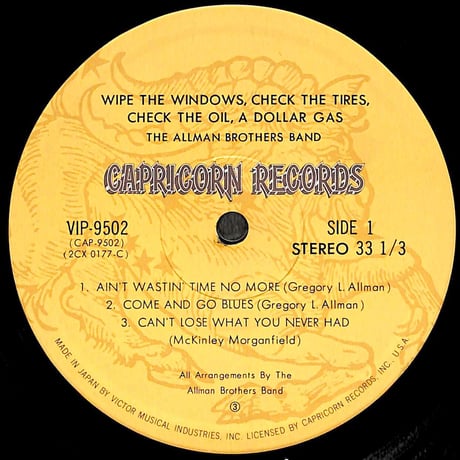 オールマン・ブラザーズ・バンド / Wipe The Windows, Check The Oil, Dollar Gas [※国内盤,品番:VIP-9501～2,2枚組］(LPレコード)