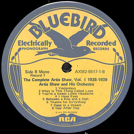 アーティ・ショウ / The Complete Artie Shaw, Vol. I 1938-1939 [※輸入盤,生産国:US,品番:AXM2-5517,2枚組］(LPレコード)
