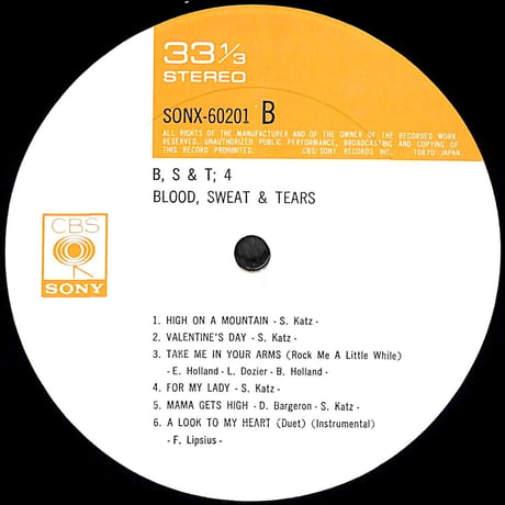 ブラッド・スウェット・アンド・ティアーズ / B, S & T 4 [※国内盤,品番:SONX 60201］(LPレコード)