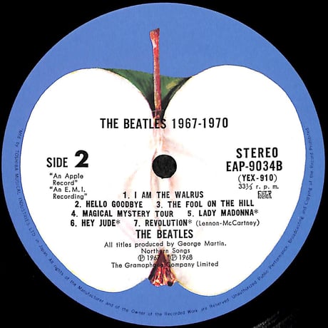 ザ・ビートルズ / 1967-1970 [※国内盤,品番:EAP-9034B,2枚組][ポスター付き](LPレコード)