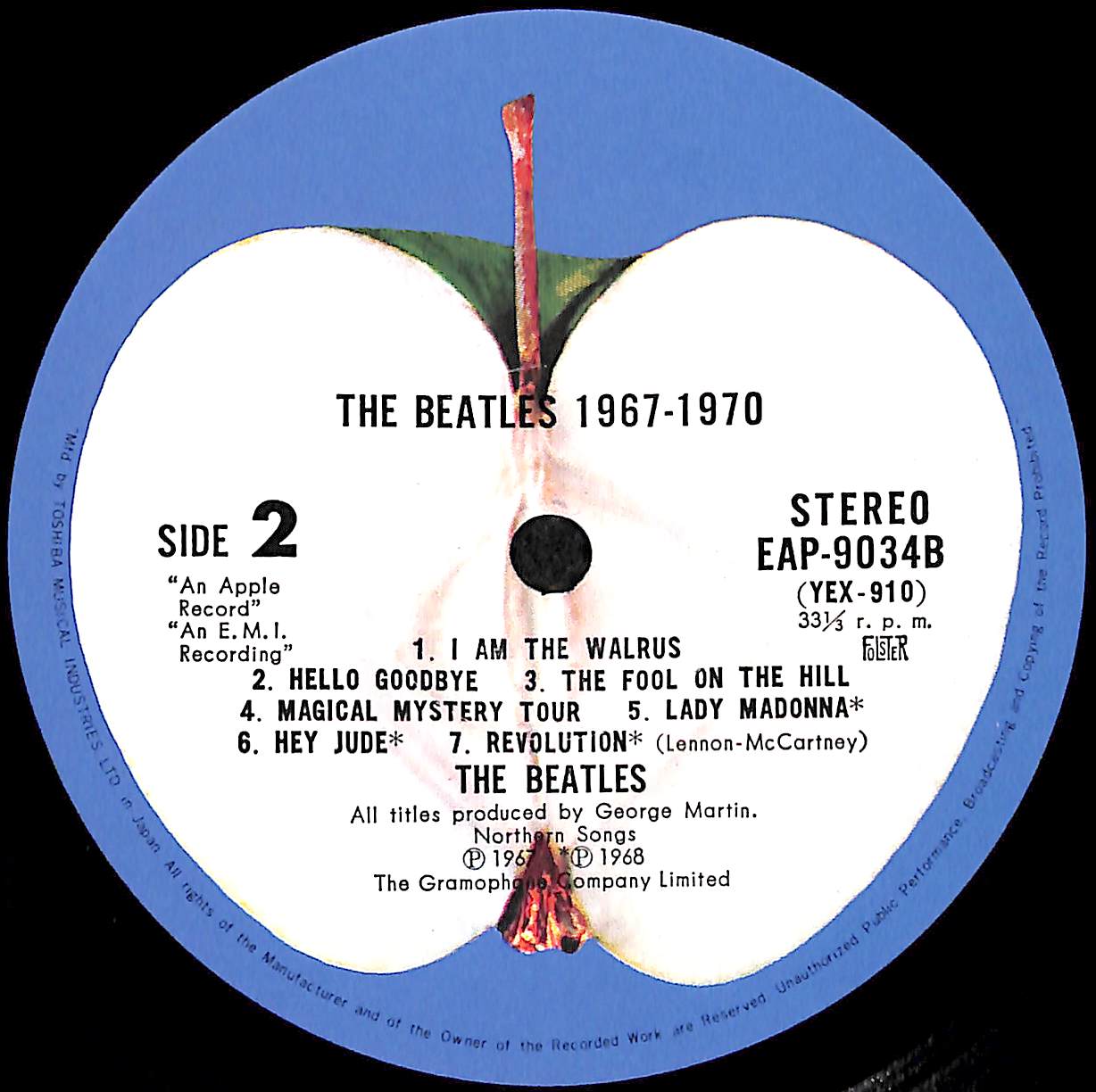 ザ・ビートルズ 1967-1970 EAP-9034B 2枚組 LP y165 ザ・ビートルズ / 1967-1970 [※国内盤,品番:EAP-9034B,2枚組][ポスタ