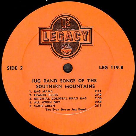 イーヴン・ダズン・ジャグ・バンド / Jug Band Songs Of The Southern Mountains [※輸入盤,生産国:US,品番:LEG 119］(LPレコード)