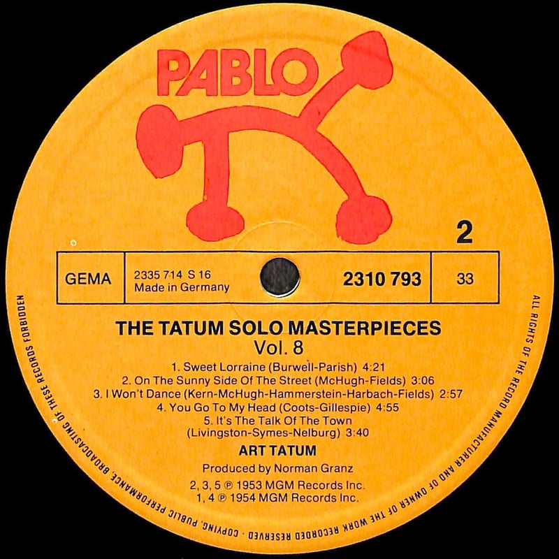 アート・テイタム / The Tatum Solo Masterpieces Vol. 8 [ アート・テイタム / The Tatum Solo Masterpieces Vol. 8 [