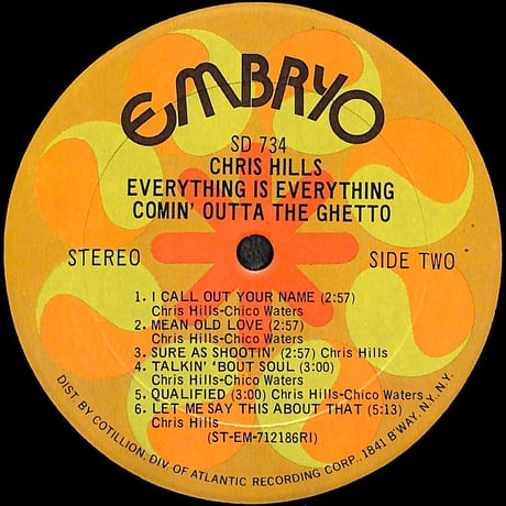 クリス・ヒルズ エヴリシング・エヴリシング / Comin' Outta The Ghetto［※輸入盤,生産国:US,品番:SD 734］(LPレコード)