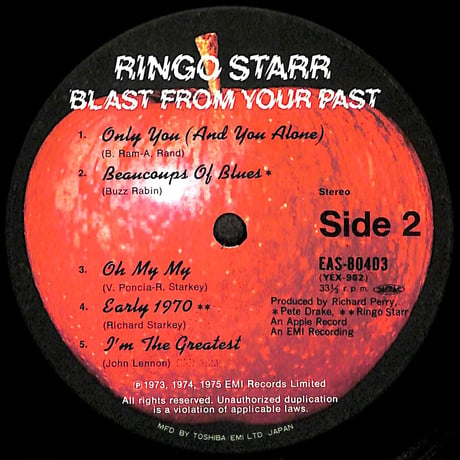 リンゴ・スター / Blast From Your Past [※国内盤,品番:EAS-80403］(LPレコード)