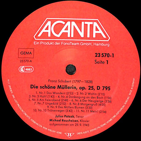 ペーター・アンダース / Schubert:Lider In Dokument Arischen Aufnahmen [※輸入盤,生産国:Germany,品番:23 570,3枚組］(LPレコード)