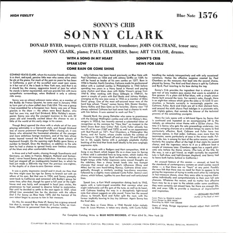 ソニー・クラーク / Sonny's Crib [※輸入盤,生産国:US,品番:BLP 1576］(LPレコード)