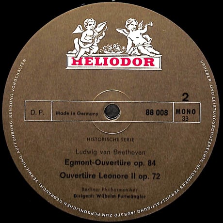 フルトヴェングラー / Schumann:Symphonie Nr.4 D-moll op.120 他 [※輸入盤,生産国:Germany,品番:88 008］(LPレコード)