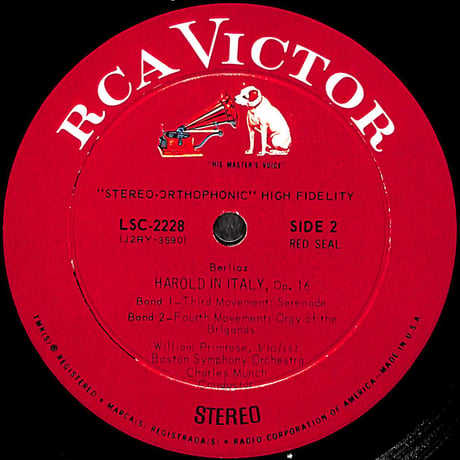 Berlioz:Harold In Italy [※輸入盤,生産国:US,品番:LSC-2228］(LPレコード)