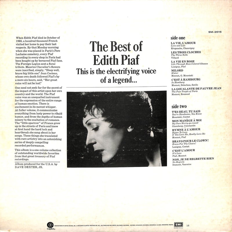 最希少‼︎! 12インチ EDITH PIAF エディットピアフ SP盤 蓄音機 Amazon.co.jp: シャンソンSP盤SPレコード 枯葉 街に歌が流れてた