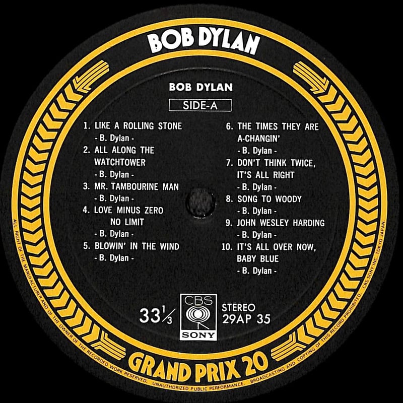ボブ・ディラン / ボブ・ディラン [※国内盤,品番:29AP 35］(LP