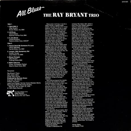 レイ・ブライアント・トリオ / All Blues ［※輸入盤,生産国:US,品番:2310 820］(LPレコード)