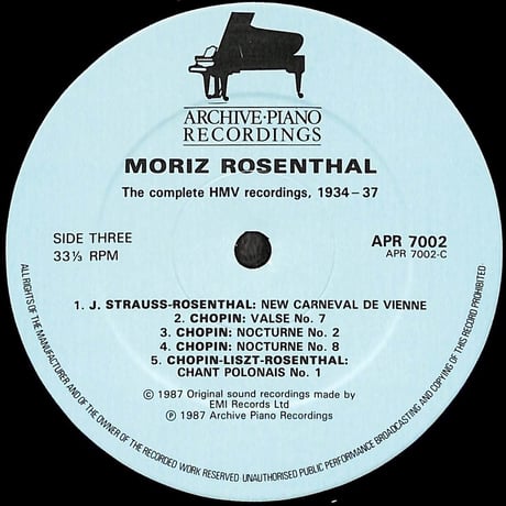 モーリツ・ローゼンタール / The Complete HMV Recordings [※輸入盤,生産国:UK,品番:APR 7002,2枚組］(LPレコード)
