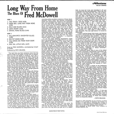フレッド・マクダウェル/ Long Way From Home The Blues Of Fred McDowell（1982 ITALY ORIGINAL,HBS8017）（LPレコード）