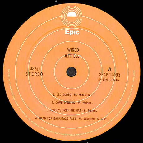 ジェフ・ベック / ワイアード［※国内盤,品番:25AP 120］(LPレコード)