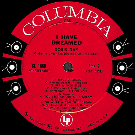 ドリス・デイ / I Have Dreamed [※輸入盤,生産国:US,品番:CL 1660］(LPレコード)