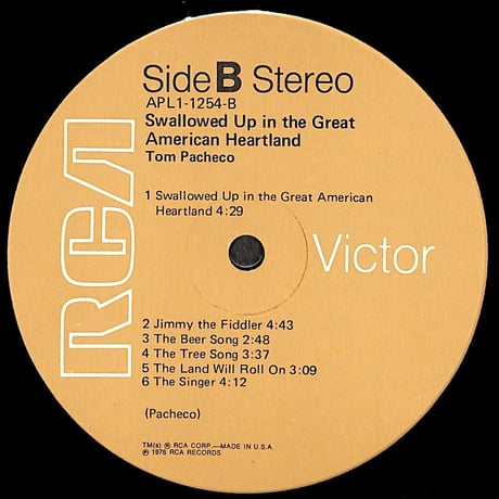 トム・パチェーコ / Swallowed Up In The Great American Heartland［※輸入盤,生産国:US,品番:APL1-1254］(LPレコード)