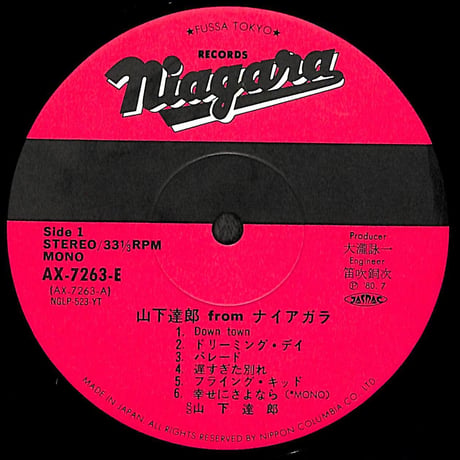 山下達郎 / 山下達郎 From ナイアガラ［※国内盤,品番:AX-7263-E］(LPレコード)