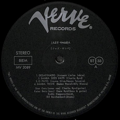スタン・ゲッツ,チャーリー・バード / ジャズ・サンバ [※国内盤,品番:MV 2089］(LPレコード)