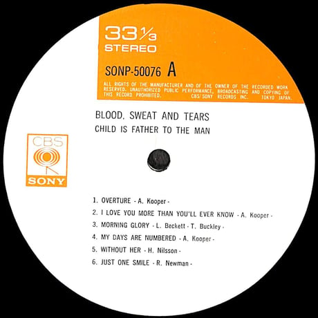 ブラッド・スウェット・アンド・ティアーズ / Child Is Father To The Man [※国内盤,品番:SONP 50076］(LPレコード)