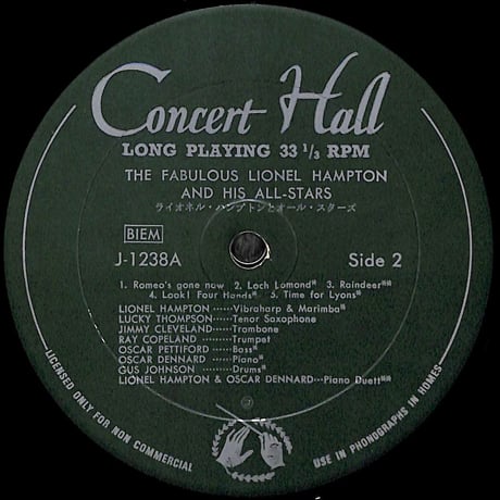 ライオネル・ハンプトン / ライオネル・ハンプトンとオール・スターズ [※国内盤,品番:J-1238A］(LPレコード)