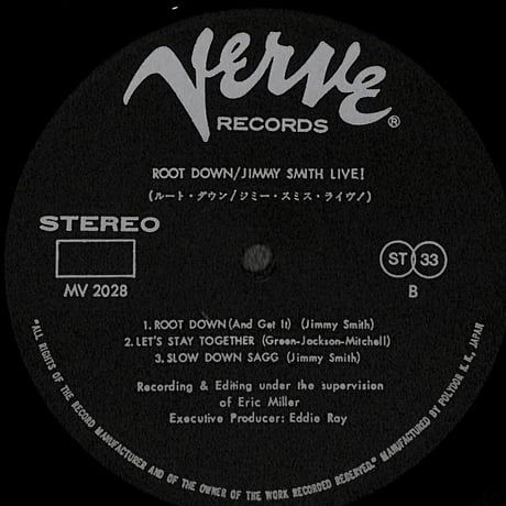 ジミー･スミス / ルート・ダウン ジミー･スミス・ライヴ [※国内盤,品番:MV 2028］(LPレコード)
