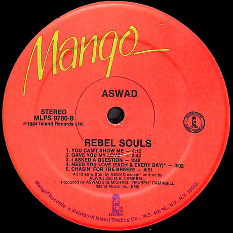 アスワド / Rebel Souls [※輸入盤,生産国:US,品番:MLPS 9780］(LPレコード)