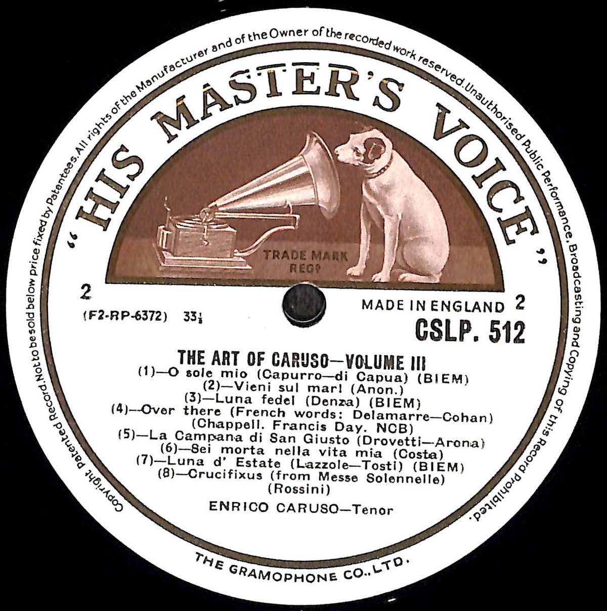 エンリコ・カルーソー / The Art Of Caruso Volume Three [※輸