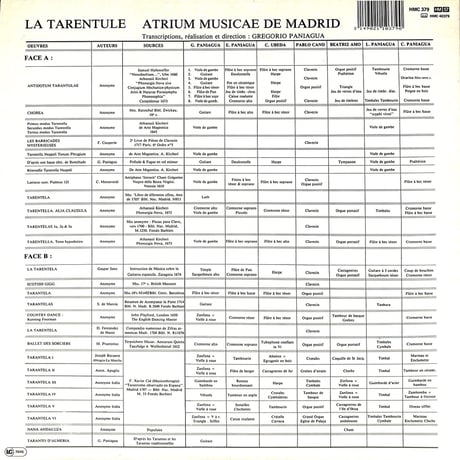 グレゴリオ・パニアグワ / タランチュール タランテル（1985 FRANCE ORIGINAL,HM379）（長岡鉄男の外盤A級）（LPレコード）
