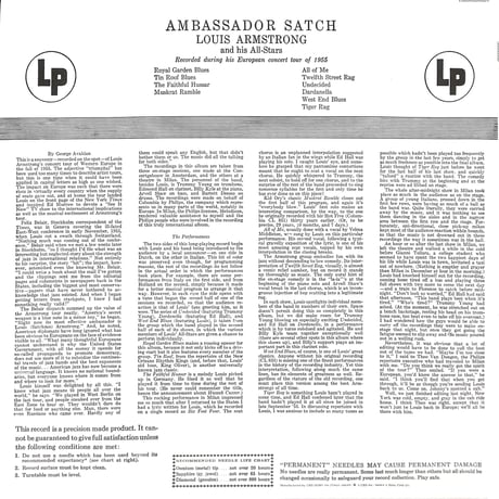 Louis Armstrong & His All-Stars / Ambassador Satch [※国内盤,品番:20AP 1415］(LPレコード)