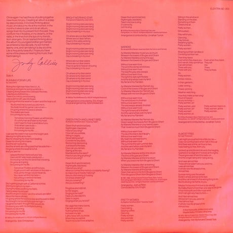 ジュディ・コリンズ / Running For My Life [※輸入盤,生産国:US,品番:6E-253］(LPレコード)