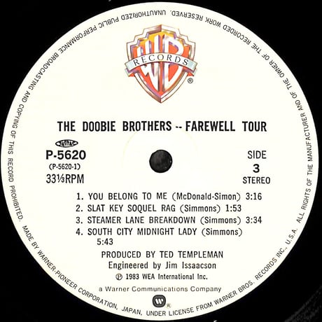 ドゥービー・ブラザーズ / フェアウェル・ツアー [※国内盤,品番:P-5619~20,2枚組］(LPレコード)