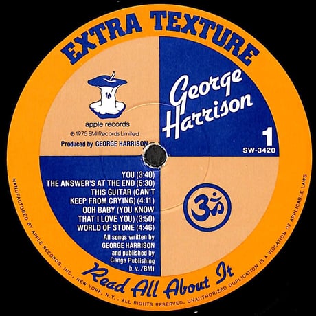 ジョージ・ハリスン / Extra Texture (Read All About It)［※輸入盤,生産国:US,品番:SW-3420］(LPレコード)