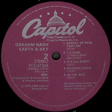 グラハム・ナッシュ / アース&スカイ  [※国内盤,品番:ECS-81268］(LPレコード)