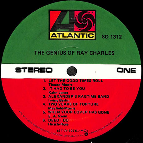 レイ・チャールズ / The Genius Of Ray Charles [※輸入盤,生産国:US,品番:1312］(LPレコード)