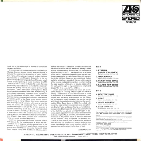 The Modern Jazz Quartet / Blues At Carnegie Hall [※輸入盤,生産国:US,品番:SD 1468］(LPレコード)