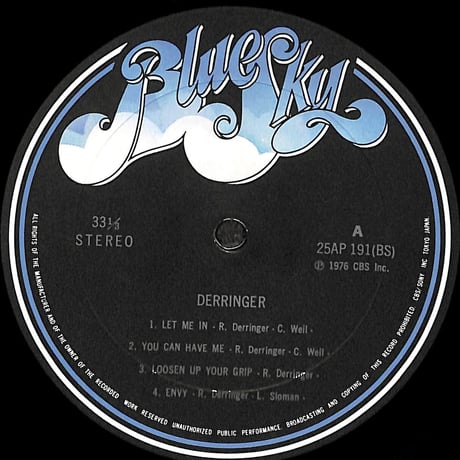 デリンジャー / Derringer［※国内盤,品番:25AP 191］(LPレコード)