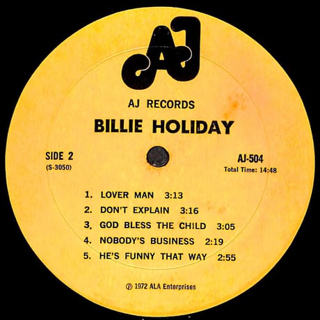 ビリー・ホリデイ / Lady Day Blues［※輸入盤,生産国:US,品番:AJ-504］(LPレコード)