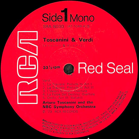 アルトゥーロ・トスカニーニ / トスカニーニ&ヴェルディ [※国内盤,品番:SRA-8030］(LPレコード)