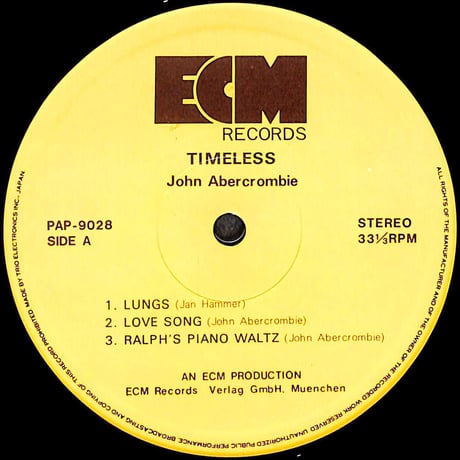 ジョン・アバークロンビー / タイムレス [※国内盤,品番:PAP-9028］(LPレコード)