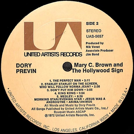 ドリー・プレヴィン / Mary C. Brown And The Hollywood Sign [※輸入盤,生産国:US,品番:UAS-5657］(LPレコード)