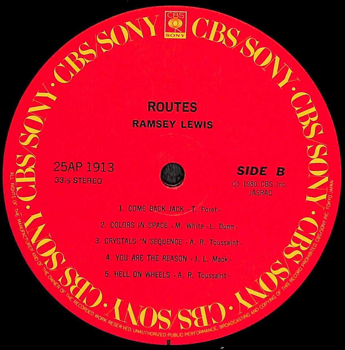 ラムゼイ・ルイス サイン入りLPレコード ラムゼイ・ルイス / ルーツ [※国内盤,品番:25AP 1913］(LPレコード
