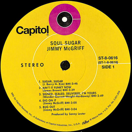 ジミー・マクグリフ / Soul Sugar [※輸入盤,生産国:US,品番:ST-616］(LPレコード)