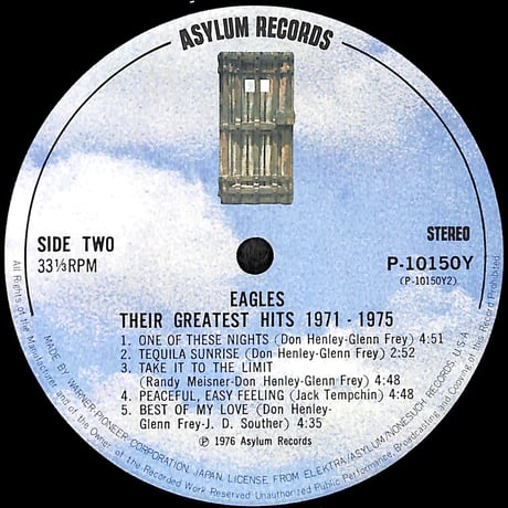 イーグルス / グレイテスト・ヒット 1971-1975 [※国内盤,品番:P-10150Y］(LPレコード)